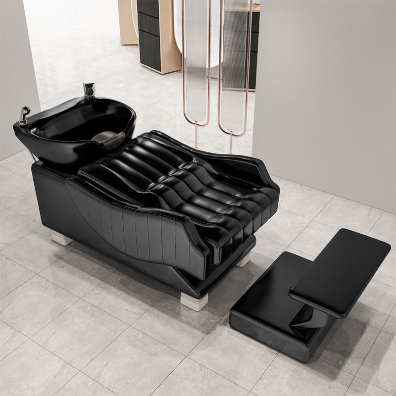 洗头床理发店专用半躺式网红款冲水床陶瓷盆发廊洗头床厂家直销