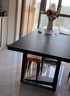 工代作台简约21524电现复古工业风办公桌长黑色脑桌LOFT会议桌实