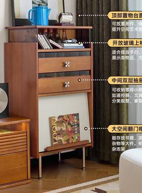 客厅家用储柜靠物墙一体沙古发边柜侧柜卧室木床SYL头柜复实斗柜