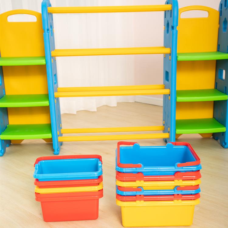 幼儿园儿童塑料玩具收纳柜多功能整理柜带收拾盒篮框