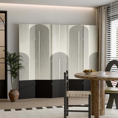 中式屏风隔遮断客厅挡卧玄折关可移动折叠墙办公室山水86540画室