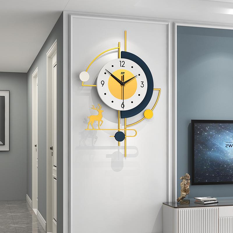 欧式轻奢挂钟客厅时尚家装时钟挂墙现代简约创XAG表意钟饰厂用家