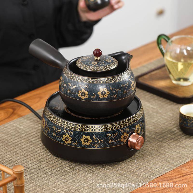 缠防枝莲煮茶壶家用茶全YZD自动烧壶水茶炉陶瓷花煮茶器泡茶壶水
