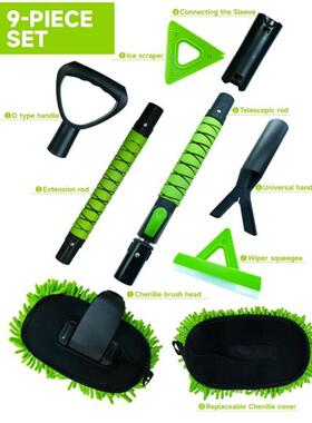 厂家销AD-0洗826软5绿色46859毛车七件套可拆卸多功直能刮水洗车