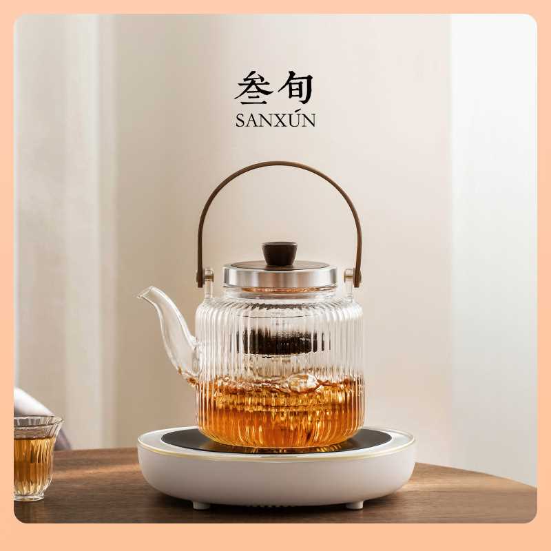 ⇗叁旬耐高温玻璃煮茶器电陶炉蒸煮茶壶烧水壶家用小型养生茶具