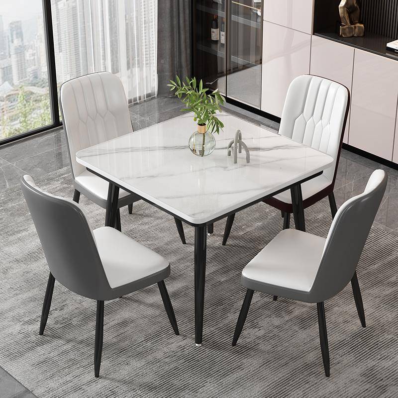 钢化璃玻餐桌椅家用户小型休闲四方桌正方形板轻岩F769HH9T奢阳台