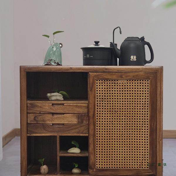 中式茶桌边柜老榆木无品牌/边几黑胡桃木迷你小新几户型茶几茶烧