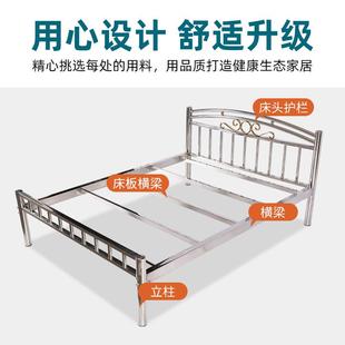 加2米加固5厚双人单床家用主卧不锈单面不锈钢 公寓不层锈钢床1.
