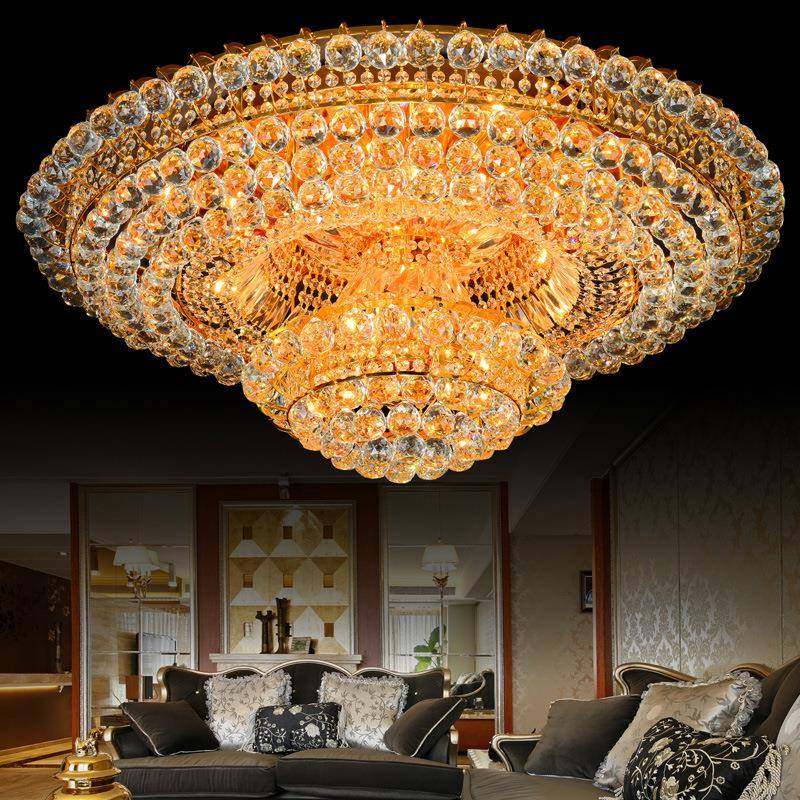 客厅水晶灯圆形无品牌/l大宾吊灯欧式大厅吸顶灯ed灯具气遥控奢华