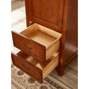 美式 73445小户型家用室衣储物入户柜带镜子 实木单门柜60C卧M宽ZG