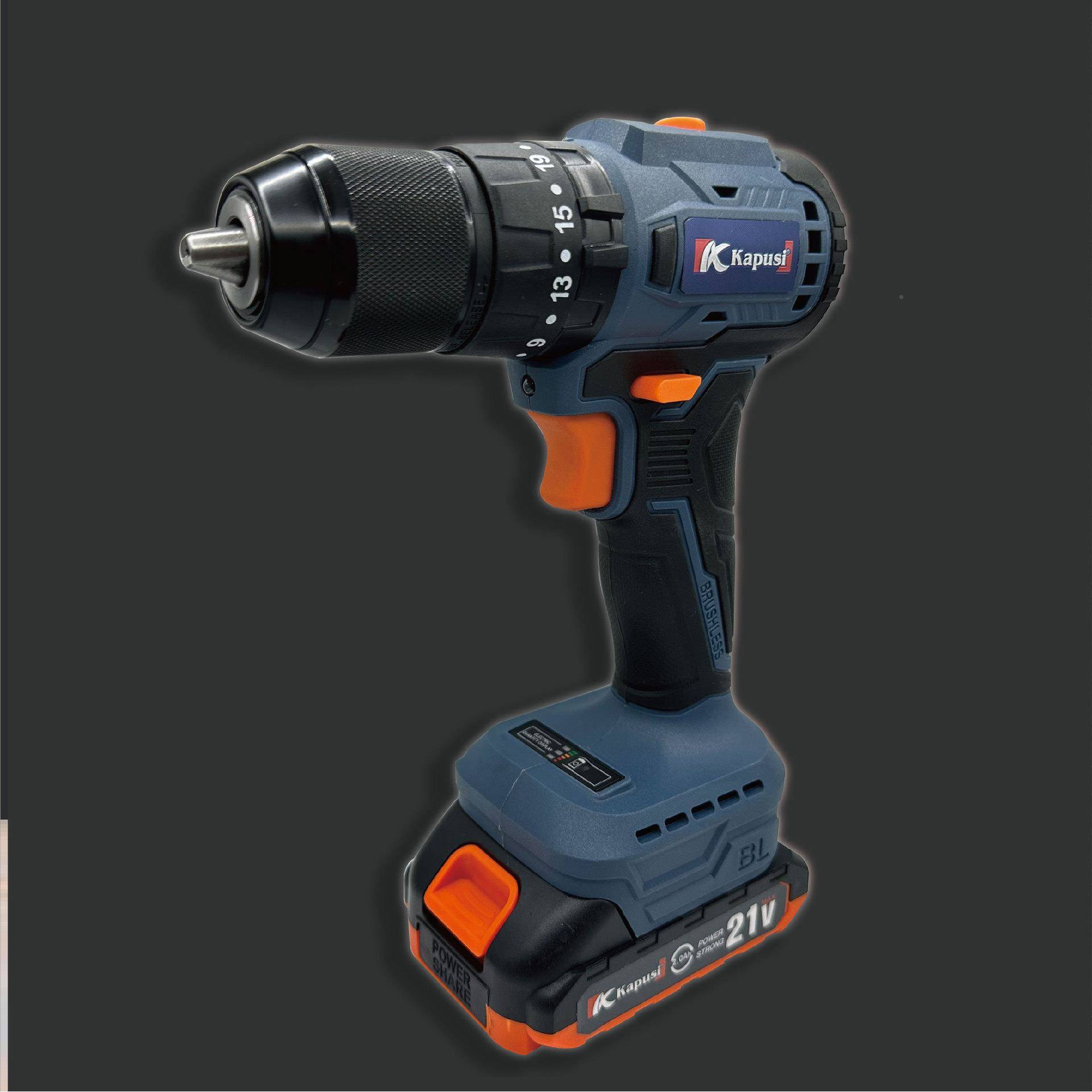 kpusi大率手电钻21V无刷冲击CMQ功钻多功a能家用充电式冲击钻电锂