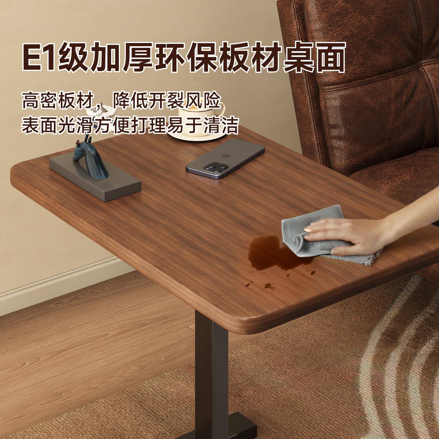 J&飘可折叠升降床桌卧室小型家用电脑桌窗书RZA桌公办桌子边带轮女生
