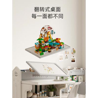 新款一儿童画具书架收纳架体宝ENB宝绘本架板积木桌置物架玩收纳