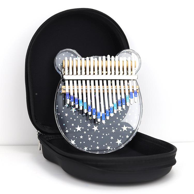 新适初学a者拇指琴17水晶拇指音透明水晶卡林巴萌造型款合儿童趣