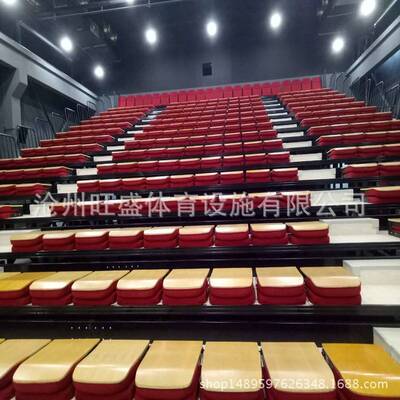 学校体育馆活动看台座椅 篮球场室内电动手动伸缩看台椅子移动