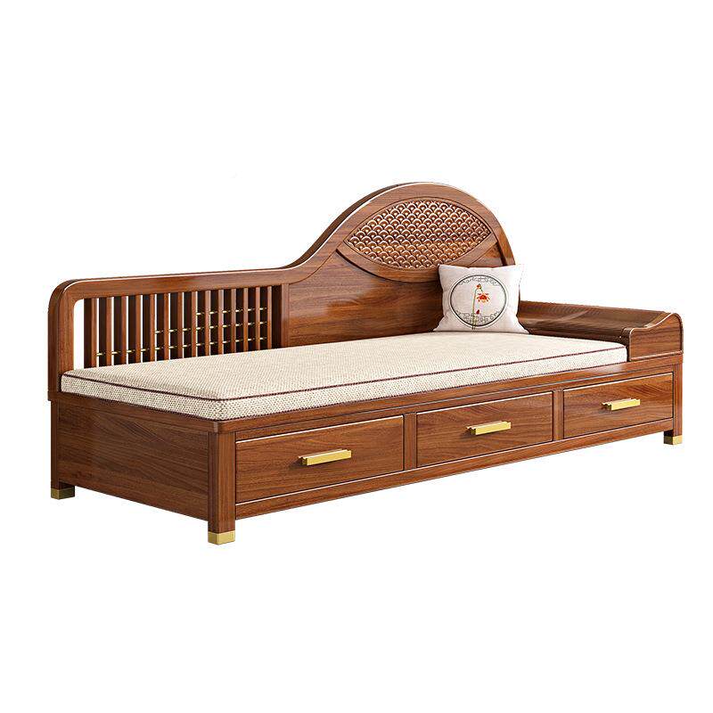 新式桃木贵妃实木沙发床客椅厅家用带抽冬中馆悰制造夏两用美人榻