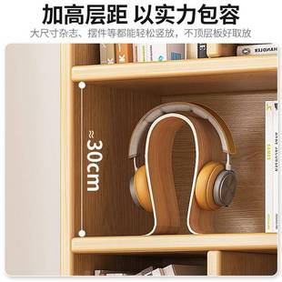 窄立柜胡桃色展QFM示 木实木落书架转客厅地靠墙角置物架家用日式