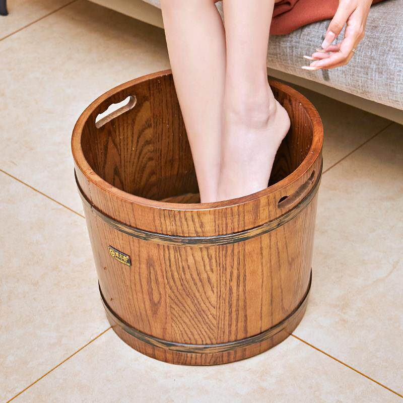 V4O泡脚5木木桶家用实木无品牌/足浴盆红橡质泡脚桶桶过小腿高深