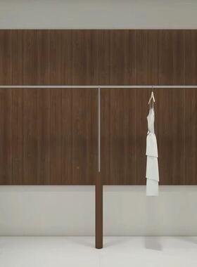 手店实木胡桃色示服DK-73878装店展架落买地式靠墙挂架不锈钢衣上