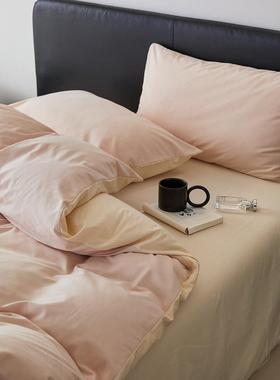 婴A类母上级80支四纯色双拼纯棉磨毛件ITE套冬季加厚保暖全棉床用