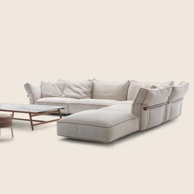 米兰设计师新款Fle棉xform意54320极简布式艺麻羽绒客厅直排花瓣