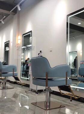 网红店理发镜子欧带式简约美发镜台潮灯店触摸LED镜发tfglznlz廊