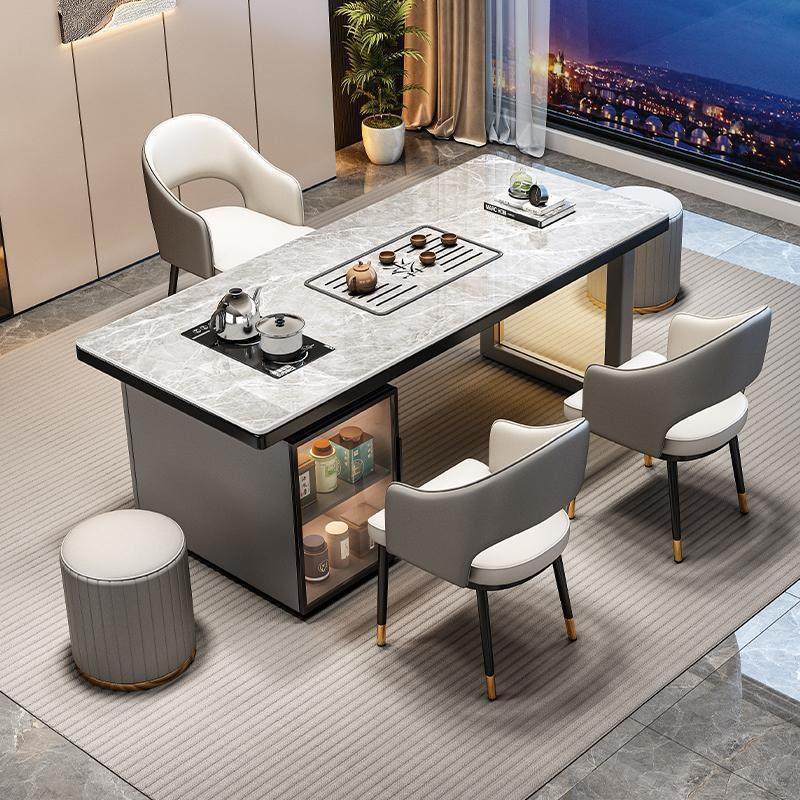 现代轻奢岩板茶桌客厅家用阳台茶台办公室茶桌椅组合一桌五椅茶几,住宅家具,茶几,淘宝优惠券,粉丝福利购,淘宝优惠卷