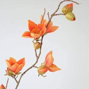 新中式家居装饰 木棉花仿真花假花绢花塑料花室内客厅餐桌花摆花