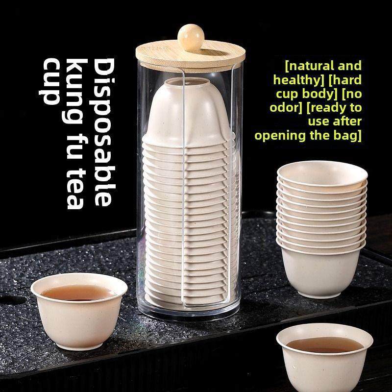 【天然无异味】高端稻壳一次性水杯功夫茶杯办公小便携茶具,餐饮具,一次性茶具,淘宝优惠券,粉丝福利购,淘宝优惠卷