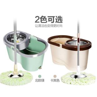 抽水拖把加厚双驱动拖把桶旋转不锈钢甩干墩布家用拖布免手洗