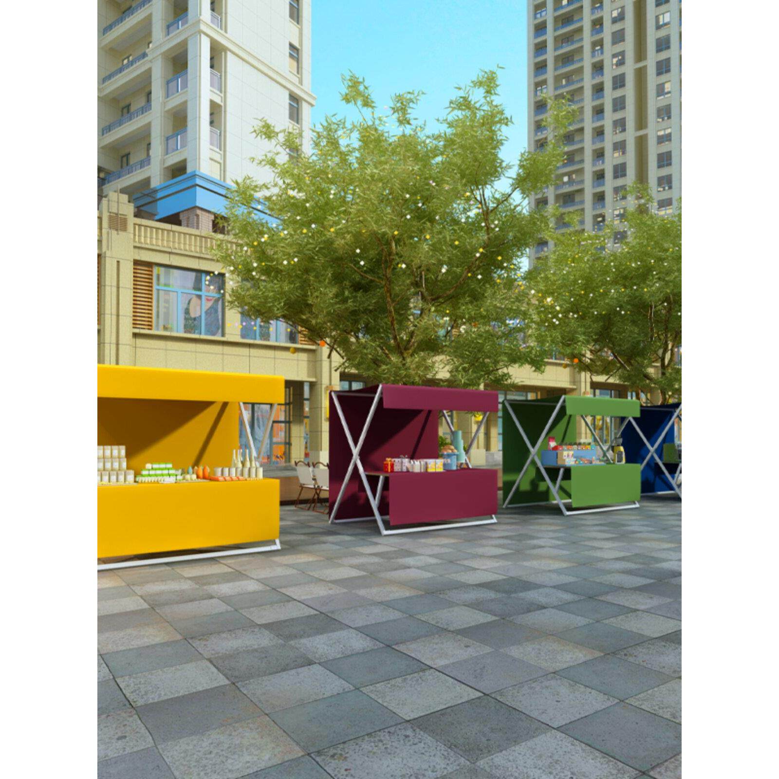 商场户外活动棚架夜市集市商业街铁艺展销架摊位可折叠拆卸促销台