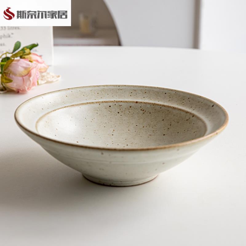 粗陶草帽碗草帽碗粗陶草帽碗家用菜碗拉面碗美食摆盘餐具微瑕
