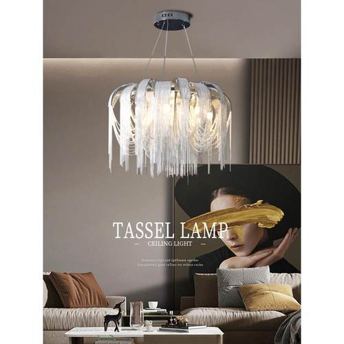 意大利轻奢圆形餐厅客厅流苏吊灯店铺商用创意后现代别墅艺术灯具