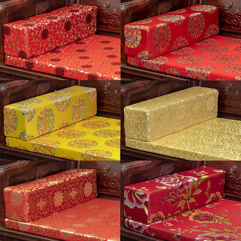 红木沙发侧边扶手枕客厅靠背垫实木罗汉床靠枕套中式长方形护腰枕