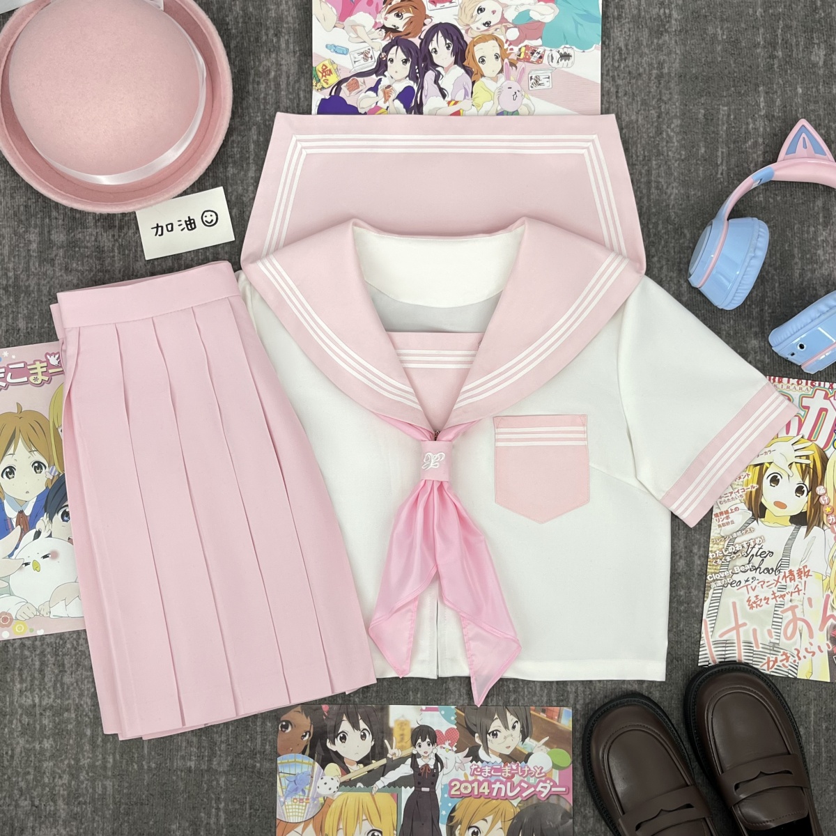 樱奈家原创春夏JK制服粉领白三本水手服日系学院风甜美可爱风班服