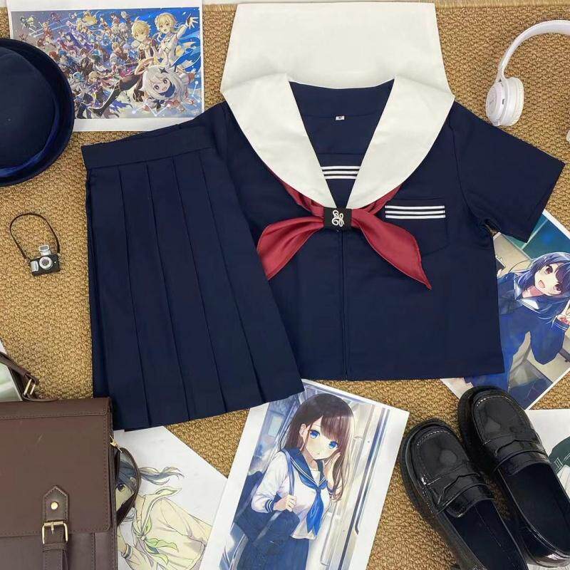 樱奈家白领绀三本日系原创JK制服藏青水手服套装学院风软妹学生装