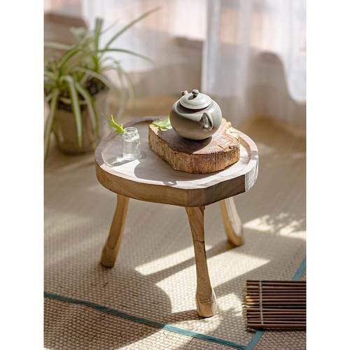 创意小花架花盆托架实木底座托盘花盆架子置物架复古原木花凳底托