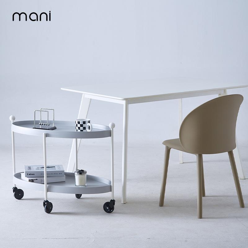 北欧现代简约置物架小茶几极简双层带轮手扶小推车可移动收纳边几