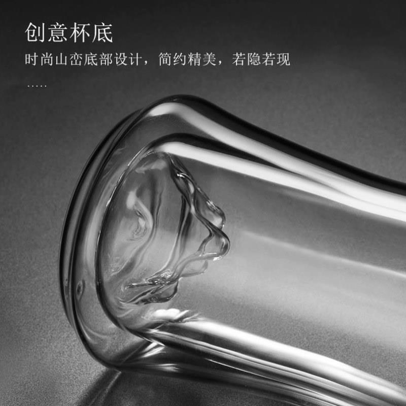 绿茶杯隔热泡龙井毛尖办公室猴魁茶杯玻璃杯双层杯子耐热山峦家用