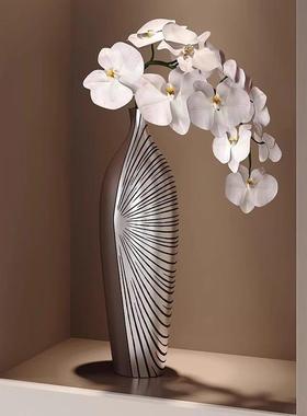 轻奢高级感壁龛花瓶玄关高摆件带彷真绿色植物客厅电视柜摆设落地