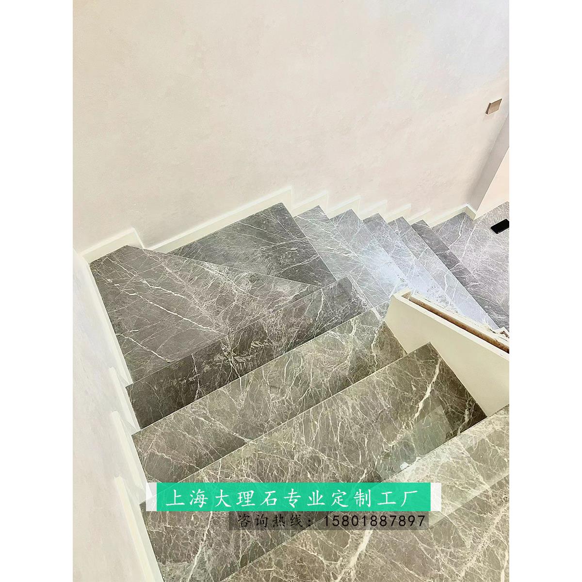 大理石楼梯踏步台阶别墅复式人造石英石岩板天然过门石窗台面定做
