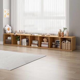 凸窗书架储物架落地低书柜家用格栅柜简易窗台订制层储物电视柜