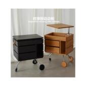 覆古实木沙发 客厅 边桌 法式 可移动手推车 边柜 储物柜 卧