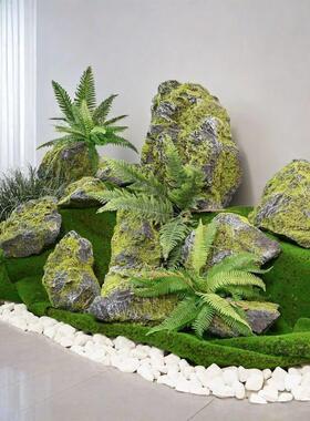 彷真泡沫石室内户外别墅橱窗造景庭院布景假石头苔藓假山装饰道具