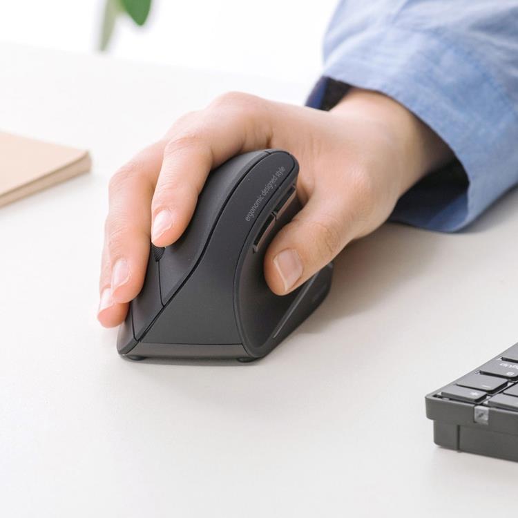 日本SANWA无线鼠标大尺寸人体工学蓝牙usb电脑直立竖握式静音男女