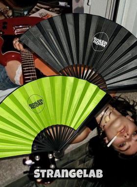 出口单 地下电音BOILER ROOM亚比青年折扇小众RAVE音乐节蹦迪扇子