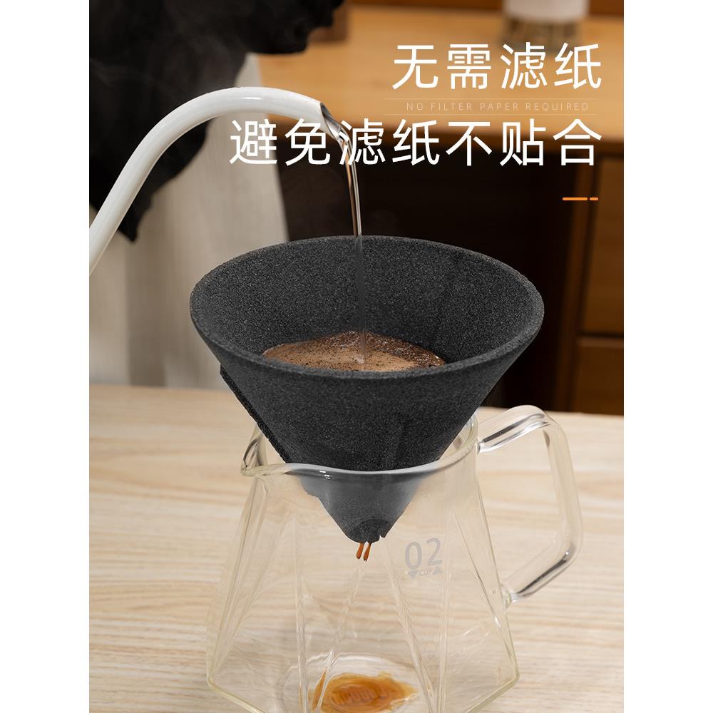 koonan免滤纸v60陶瓷滤芯手冲滤杯咖啡滤杯手冲萃取杯过滤茶漏