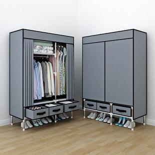 衣帽架落地卧室带防尘罩衣服架子家用挂衣架收纳置物多功能晾衣架