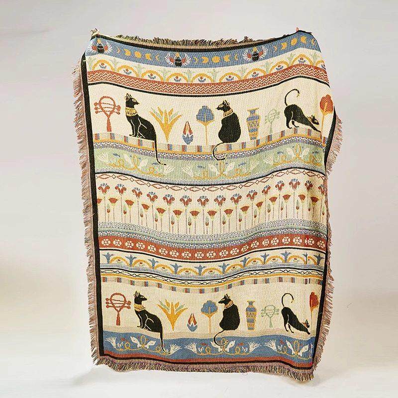 大英博物馆安德森猫莲花纹提花午睡盖毯沙发毯实用生日礼物女生,家居饰品,创意礼品,淘宝优惠券,粉丝福利购,淘宝优惠卷