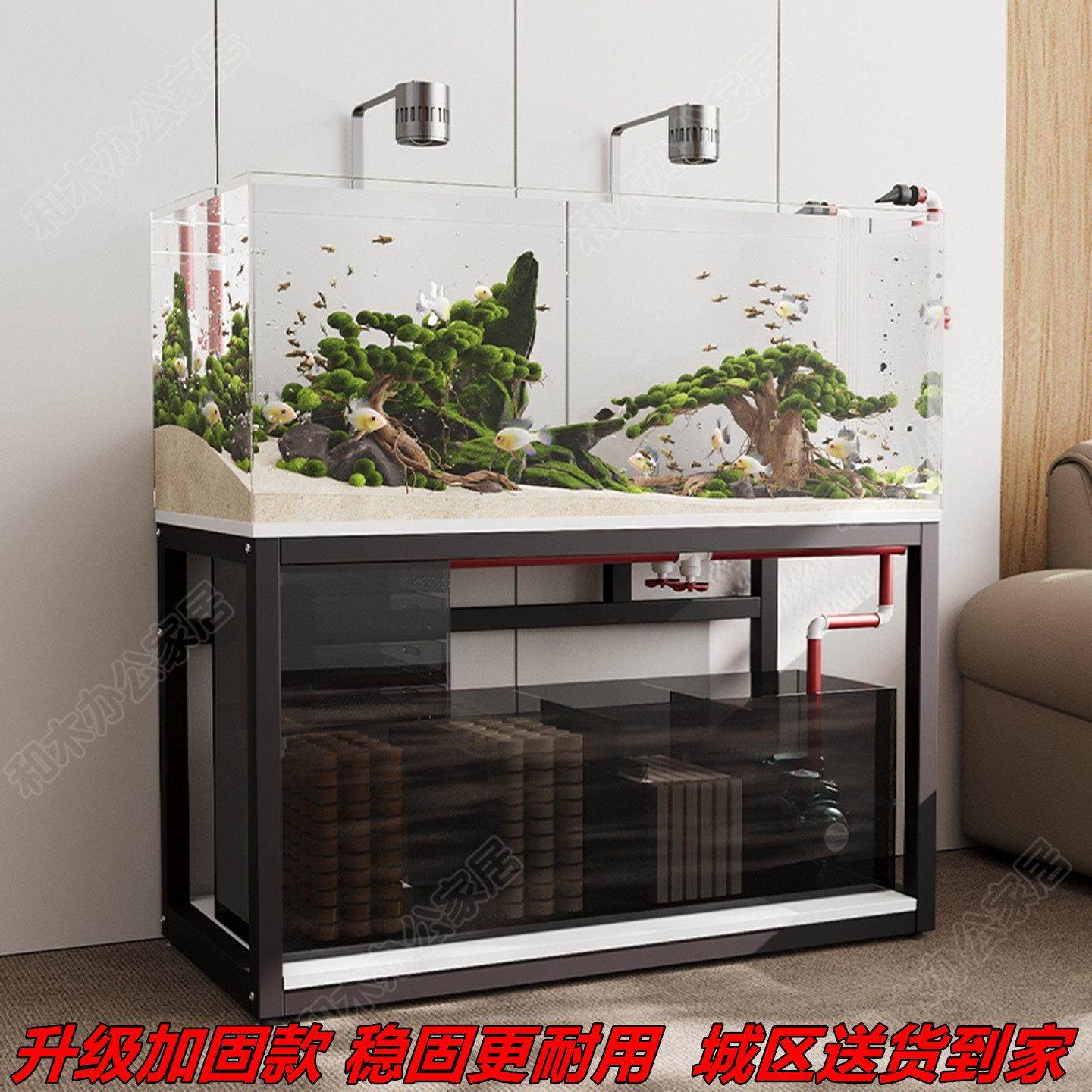 双层鱼缸架底滤缸架子铁艺溪流鱼缸架承重底柜底座乌龟缸双层钢架,宠物/宠物食品及用品,桌面缸,淘宝优惠券,粉丝福利购,淘宝优惠卷